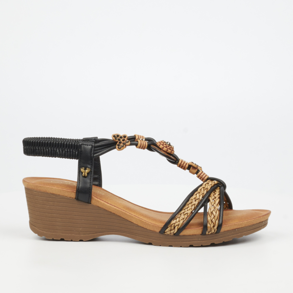 Alysia 2 Faux Leather Low Wedges - Black