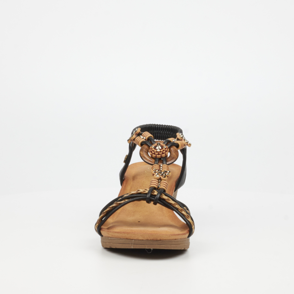 Alysia 2 Faux Leather Low Wedges - Black - Image 8