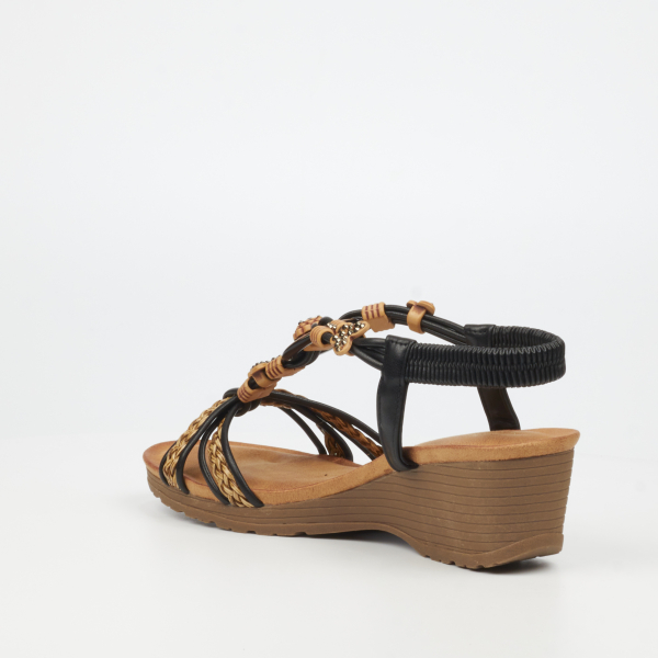 Alysia 2 Faux Leather Low Wedges - Black - Image 5