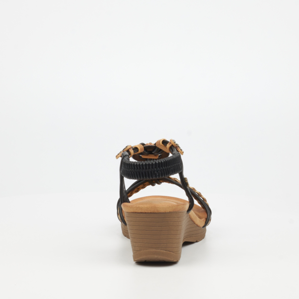 Alysia 2 Faux Leather Low Wedges - Black - Image 4
