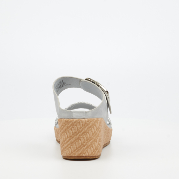 Cathy 1 Faux Nubuck Low Wedges - Silver - Image 4