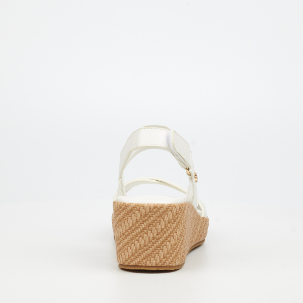 Cathy 2 Faux Leather Low Wedges - White - Image 4