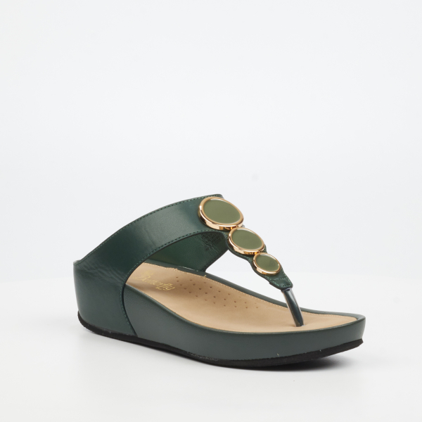 Delia 13 Faux Leather Shoes - Green - Image 2