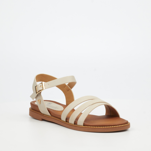 Ellie 11 Faux Nubuck Flat Sandals - Bone - Image 2