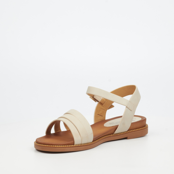 Ellie 11 Faux Nubuck Flat Sandals - Bone - Image 7