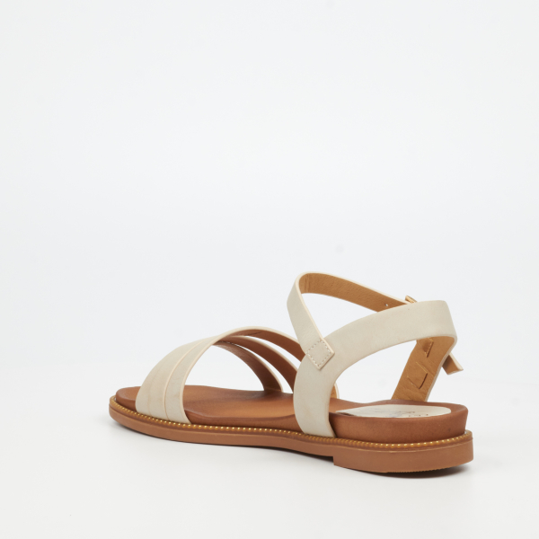 Ellie 11 Faux Nubuck Flat Sandals - Bone - Image 5