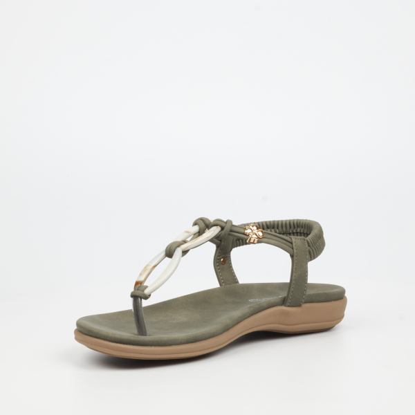 Geri 1 Faux Leather Shoes - Olive - Image 7