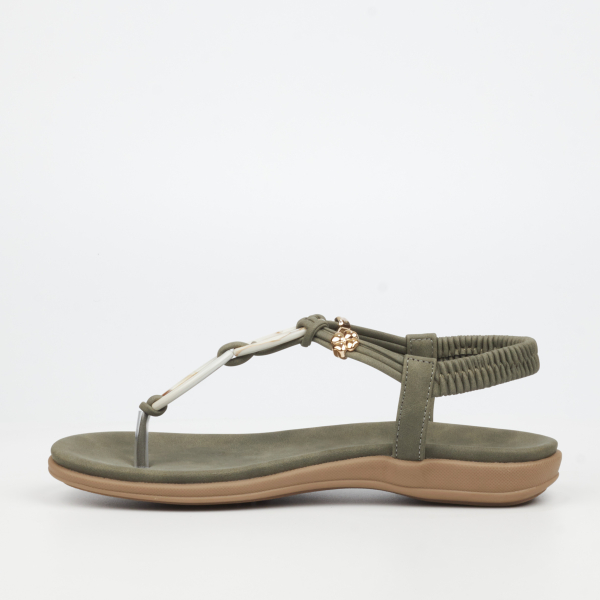 Geri 1 Faux Leather Shoes - Olive - Image 6
