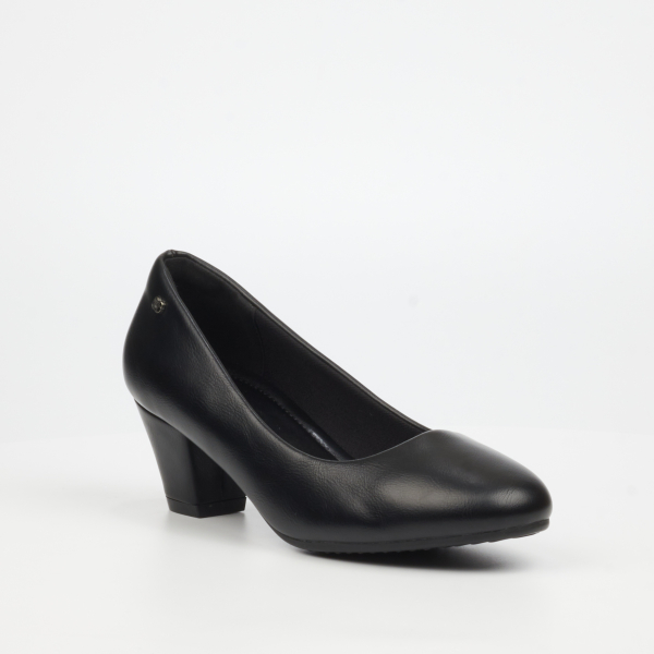 Andromeda 1 Faux Leather Low Heels - Black - Image 2