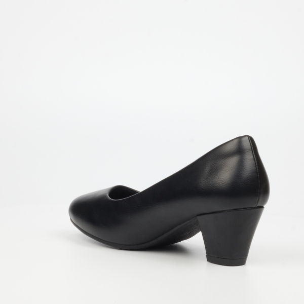 Andromeda 1 Faux Leather Low Heels - Black - Image 5