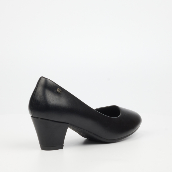 Andromeda 1 Faux Leather Low Heels - Black - Image 3