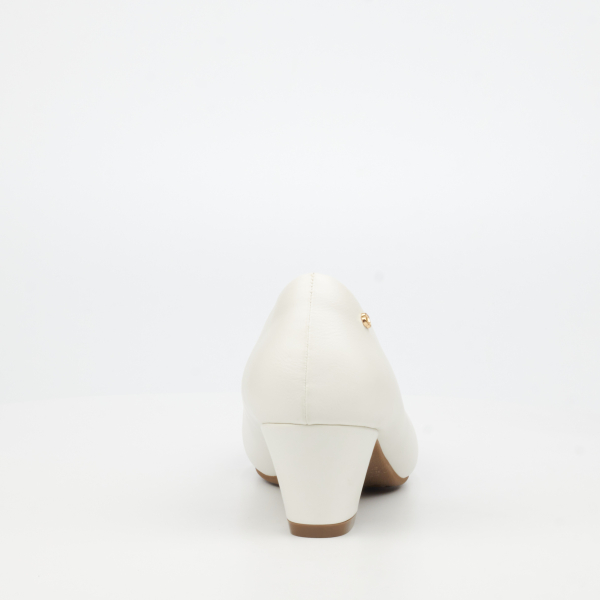Andromeda 1 Faux Leather Low Heels - White - Image 4