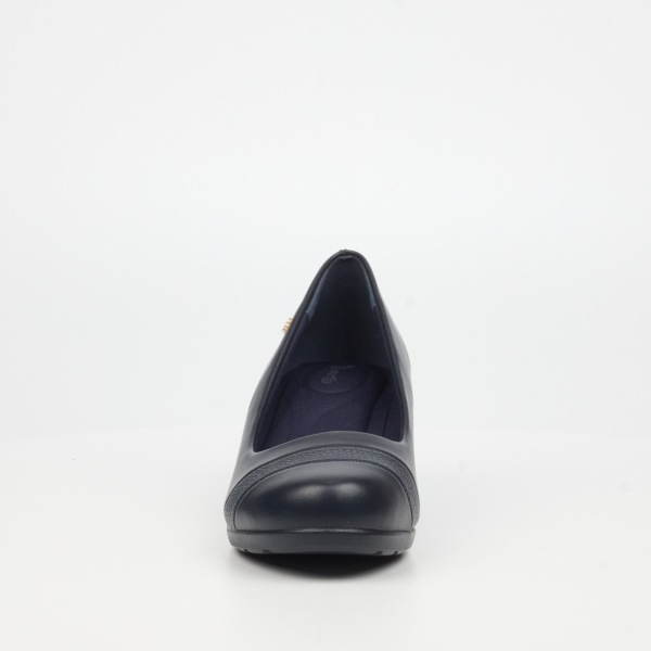 Aurora 1 Faux Leather Low Wedges - Navy - Image 8