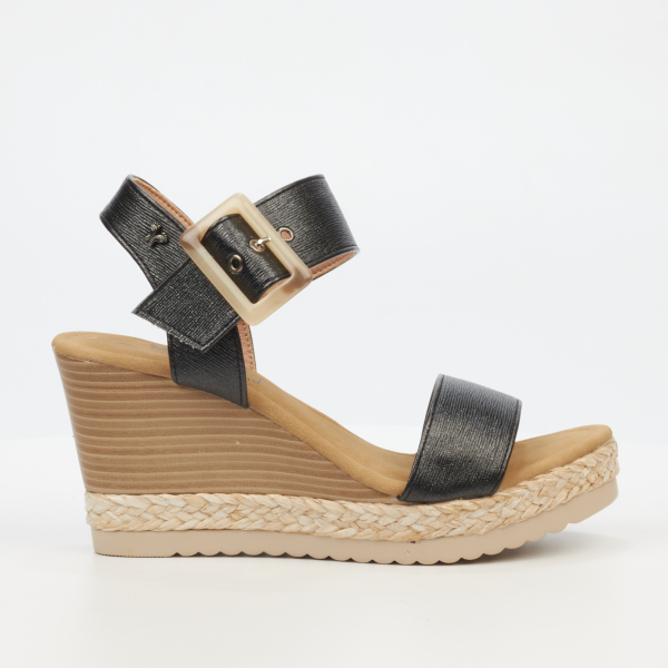Avery 5 Faux Leather High Wedges - Black