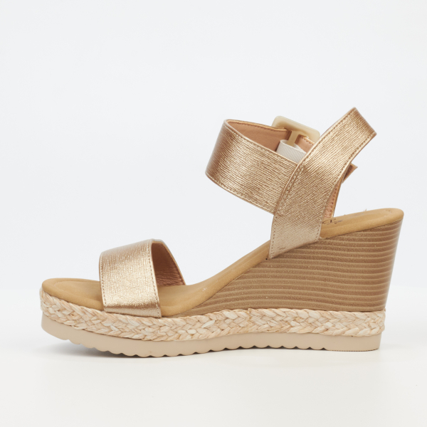 Avery 5 Faux Leather High Wedges - Gold - Image 5