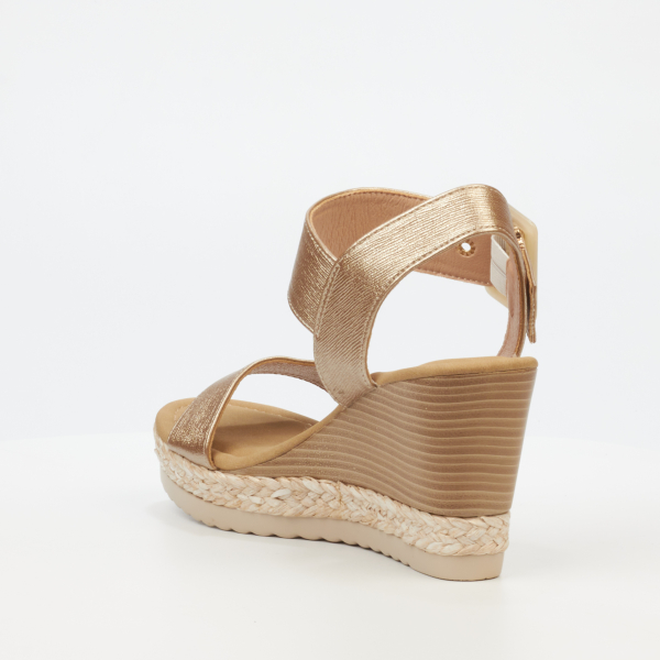 Avery 5 Faux Leather High Wedges - Gold - Image 4