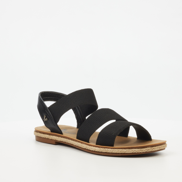 Celia 6 Elastic Flat Sandals - Black - Image 2
