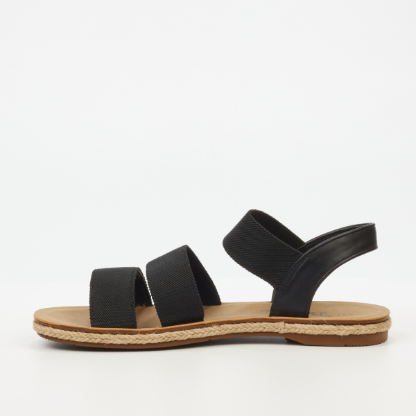 Celia 6 Elastic Flat Sandals - Black - Image 5