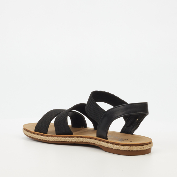 Celia 6 Elastic Flat Sandals - Black - Image 4