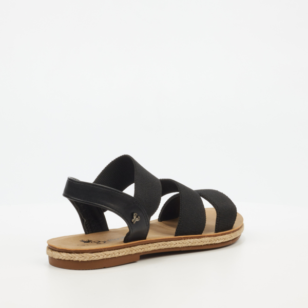 Celia 6 Elastic Flat Sandals - Black - Image 3