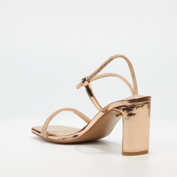 Charla 1 Faux Patent Low Heels - Rose Gold - Image 4