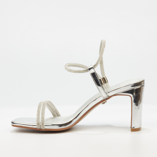 Charla 1 Faux Patent Low Heels - Silver - Image 5