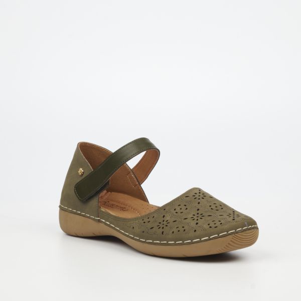 Cindi 1 Faux Nubuck Pumps - Olive - Image 2