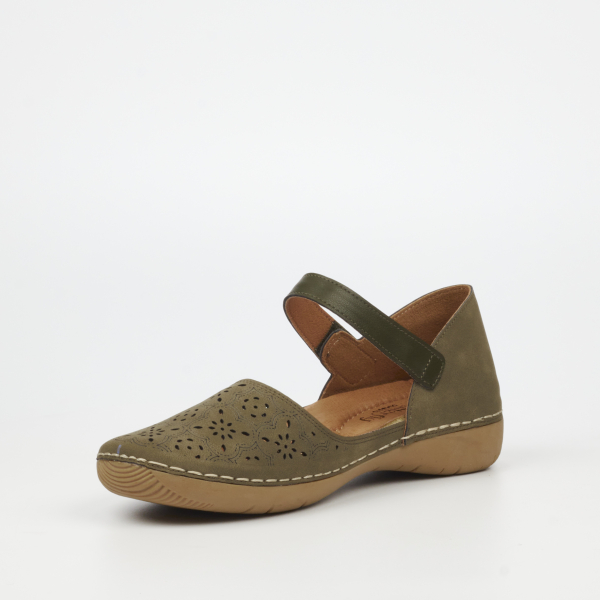 Cindi 1 Faux Nubuck Pumps - Olive - Image 7