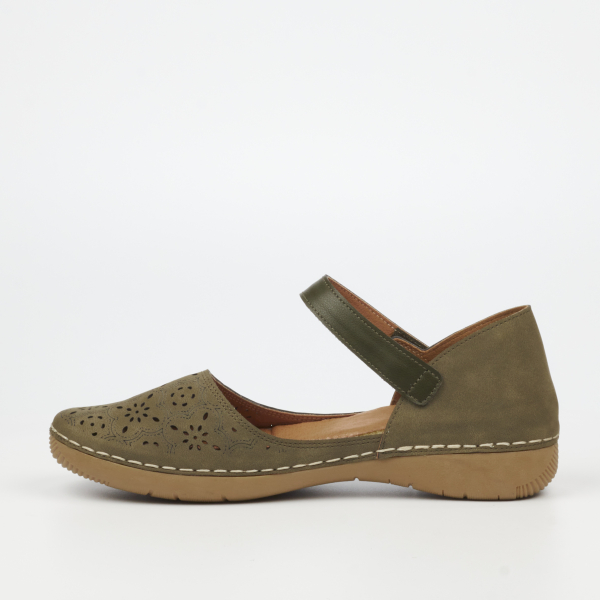 Cindi 1 Faux Nubuck Pumps - Olive - Image 6