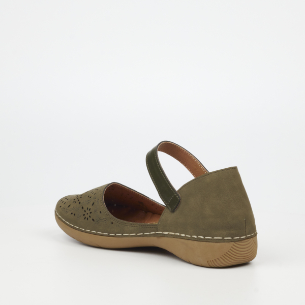 Cindi 1 Faux Nubuck Pumps - Olive - Image 5