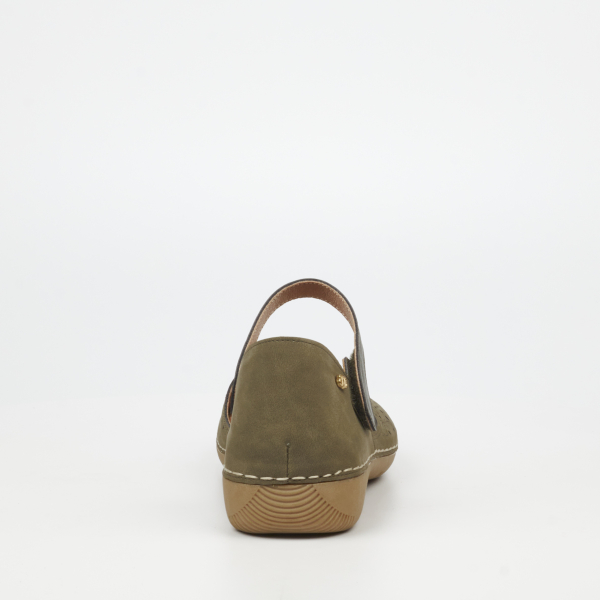 Cindi 1 Faux Nubuck Pumps - Olive - Image 4