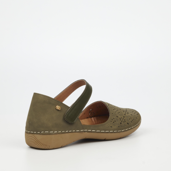 Cindi 1 Faux Nubuck Pumps - Olive - Image 3