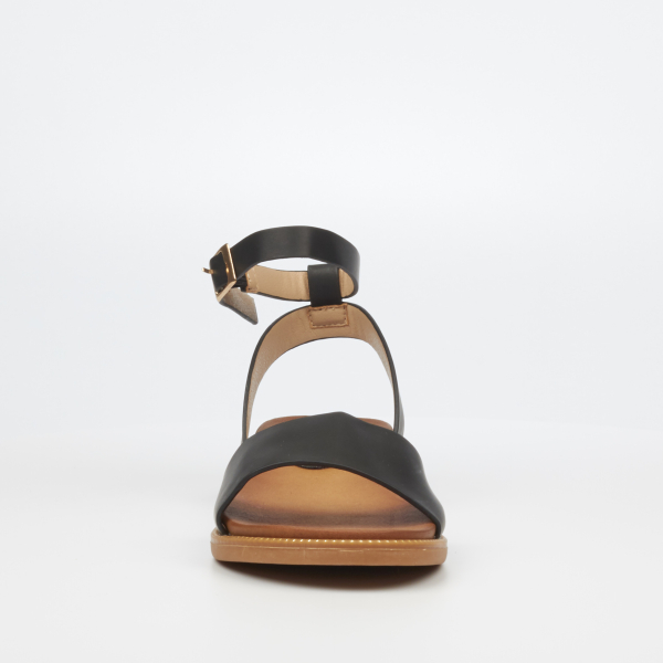 Ellie 1 Faux Leather Flat Sandals - Black - Image 8