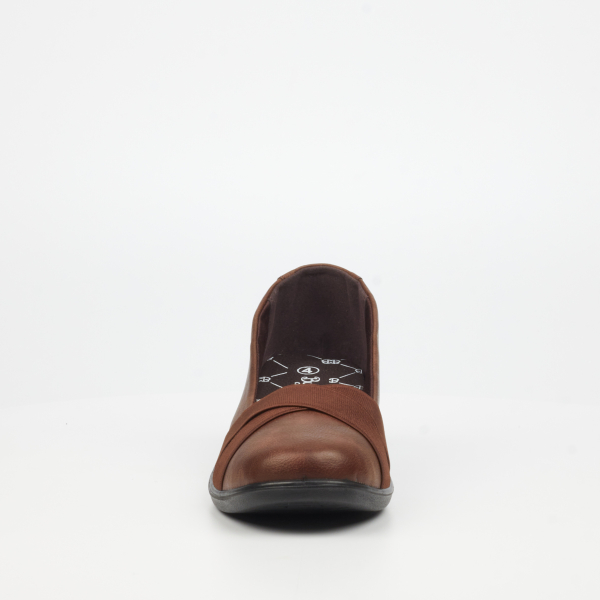Isabella 1 Faux Leather Low Wedges - Chocolate - Image 8