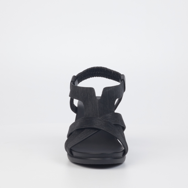 Katia 1 Faux Leather Low Wedges - Black - Image 3