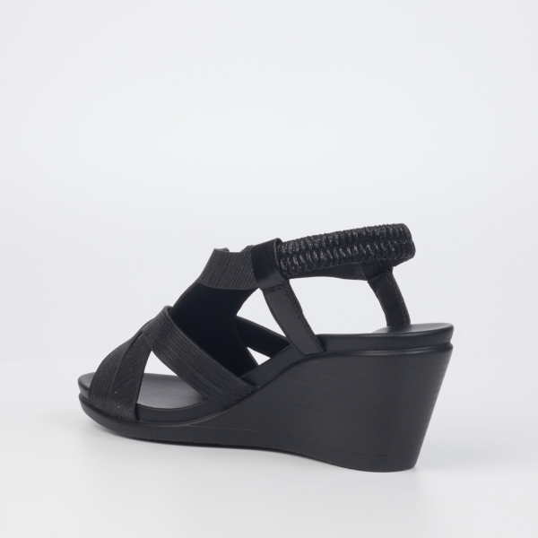Katia 1 Faux Leather Low Wedges - Black - Image 6
