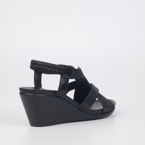 Katia 1 Faux Leather Low Wedges - Black - Image 8