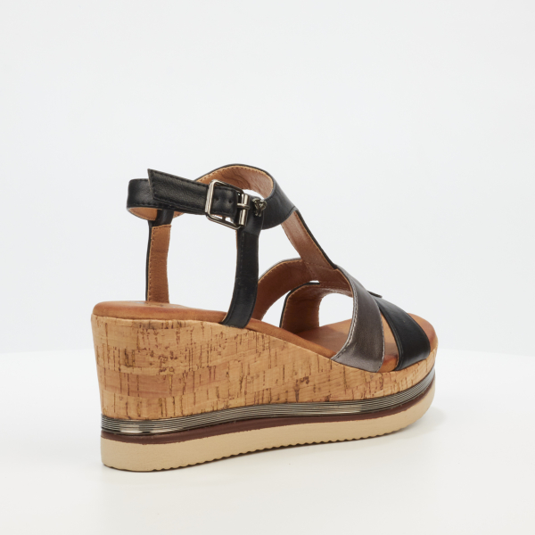 Melinda 1 Faux Leather High Wedges - Black - Image 3