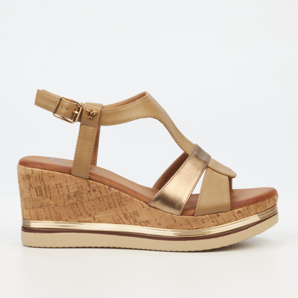 Melinda 1 Faux Leather High Wedges - Taupe