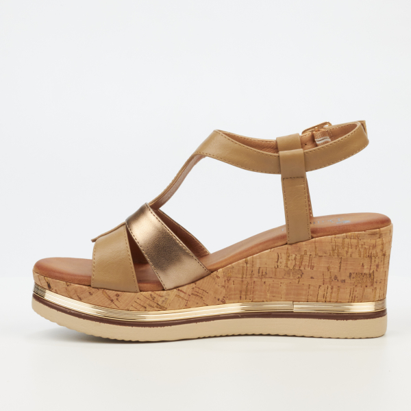 Melinda 1 Faux Leather High Wedges - Taupe - Image 5