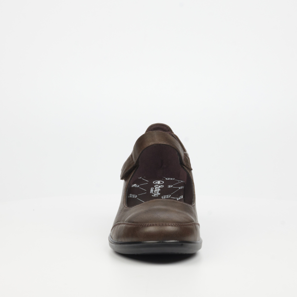 Moxie 1 Faux Leather Low Wedges - Chocolate - Image 8
