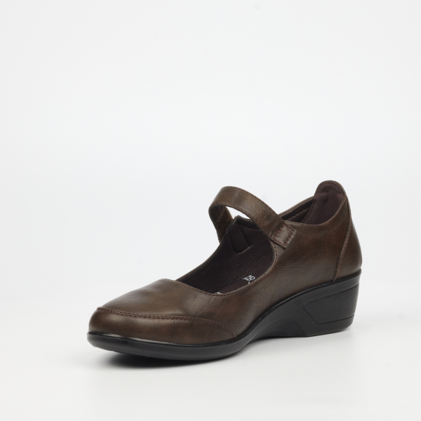 Moxie 1 Faux Leather Low Wedges - Chocolate - Image 7
