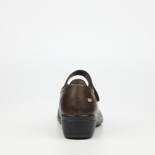 Moxie 1 Faux Leather Low Wedges - Chocolate - Image 4
