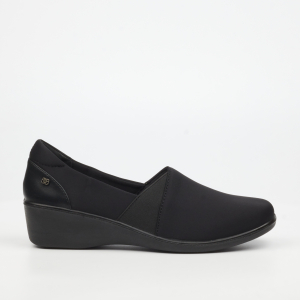 Isabella 2 Textile Low Wedges - Black