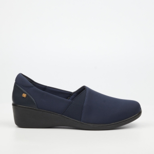 Isabella 2 Textile Low Wedges - Navy