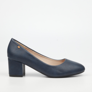 Joan 1 Faux Leather Low Courts - Navy