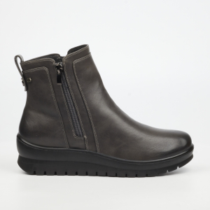 Saxon 1 Faux Leather Ankle Boots - Grey