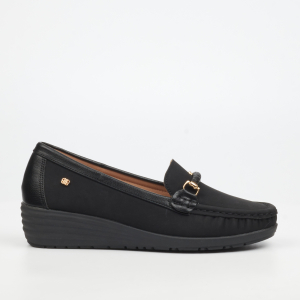 Zeldi 1 Faux Nubuck Low Wedges - Black